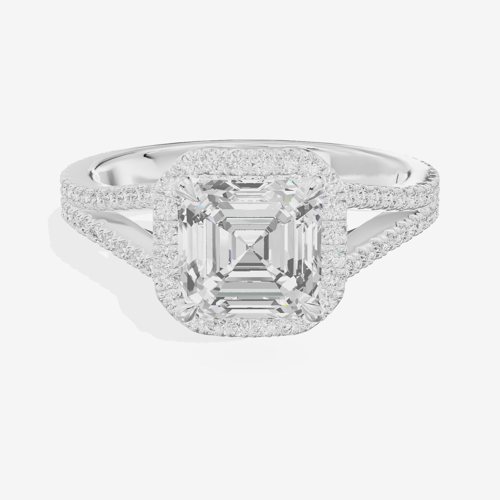 Vintage Adorae Asscher Hidden Halo Engagement Ring (2/5 ct. tw.) in Platinum