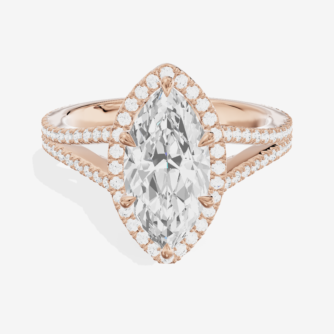 Modern Adorae Marquise Hidden Halo Engagement Ring (1/2 ct. tw.) in 18K Rose Gold