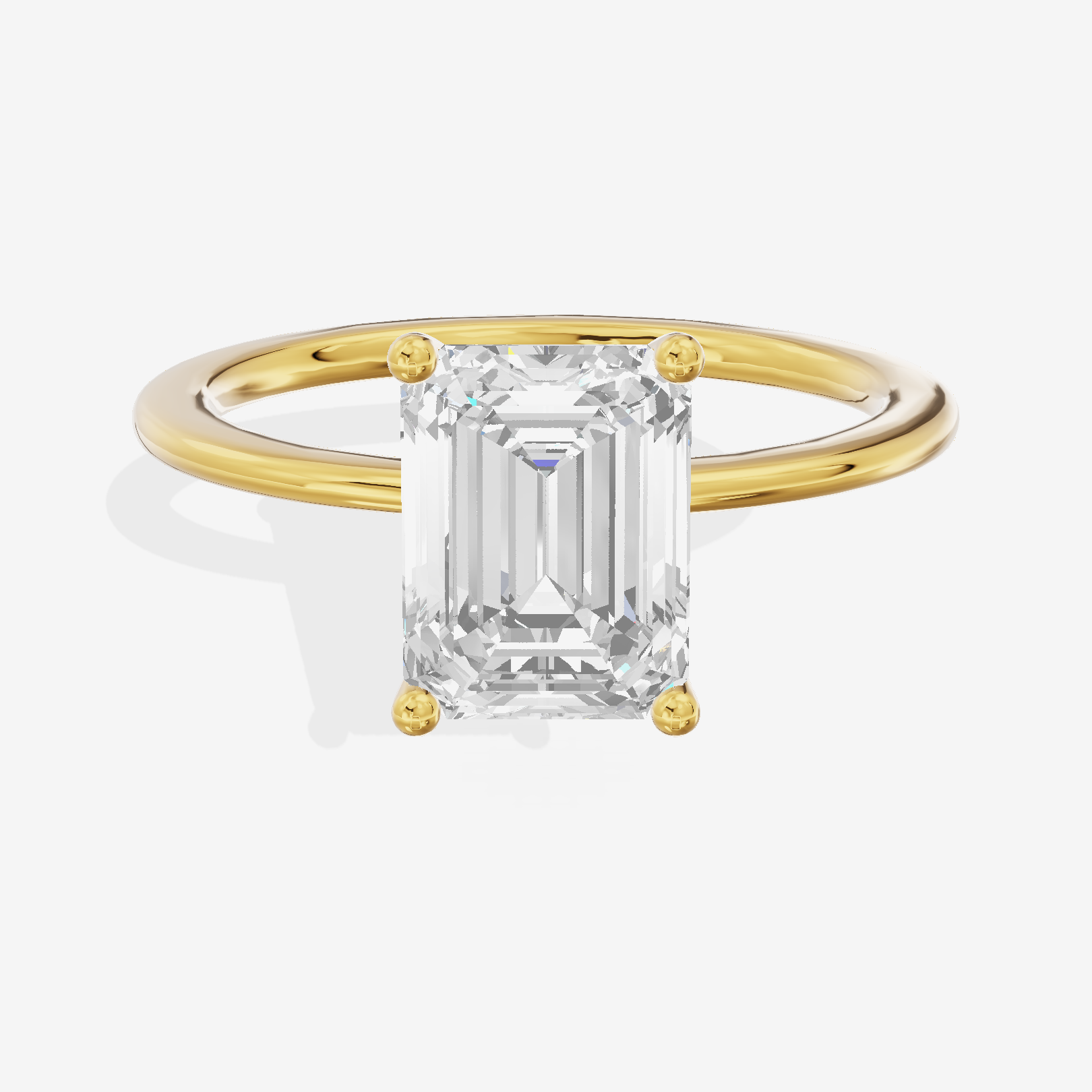 Whispered Promezza 1.4mm Emerald Solitaire Engagement Ring in 14K Yellow Gold