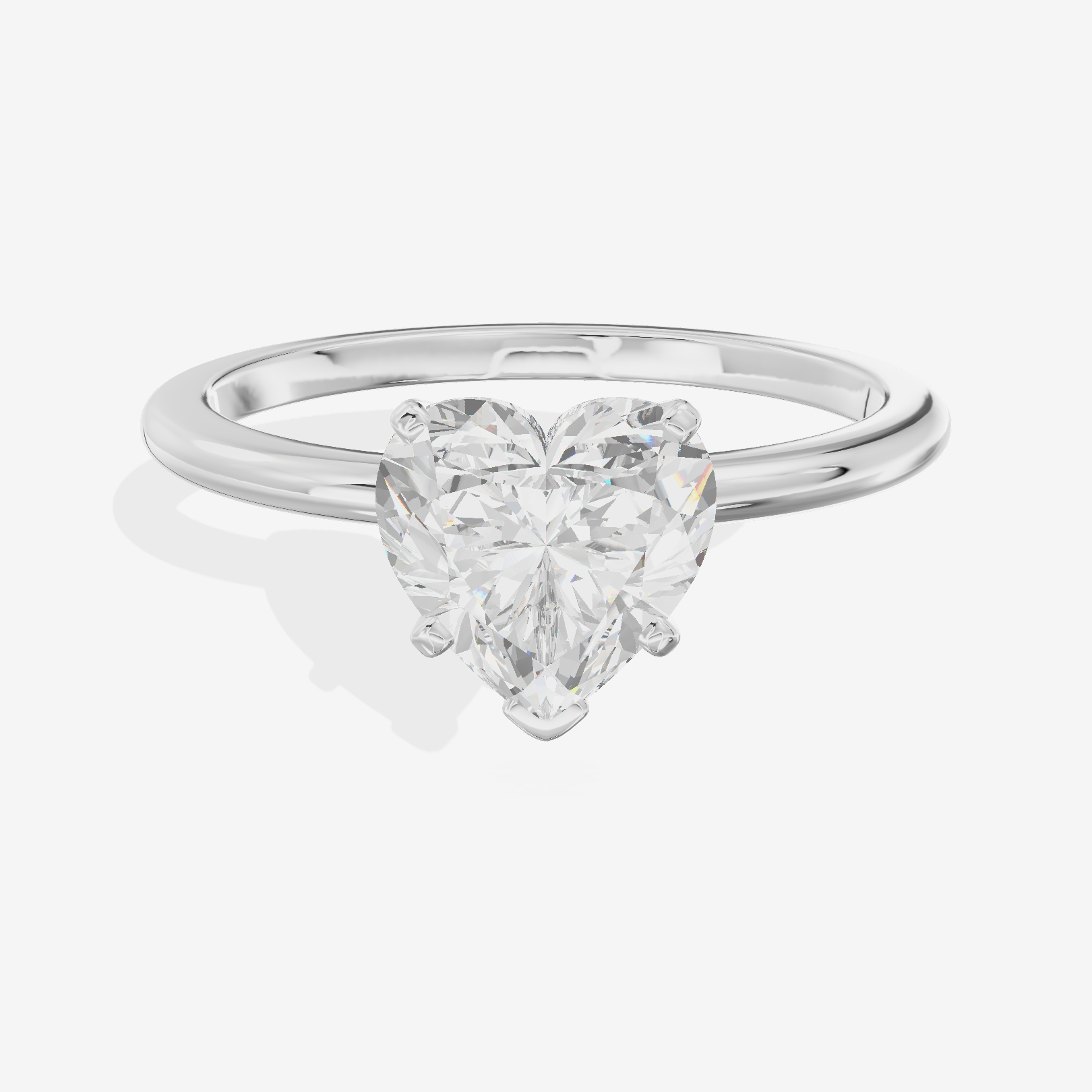 Coeurine 1.5mm Heart Comfort Fit Engagement Ring in 18K White Gold