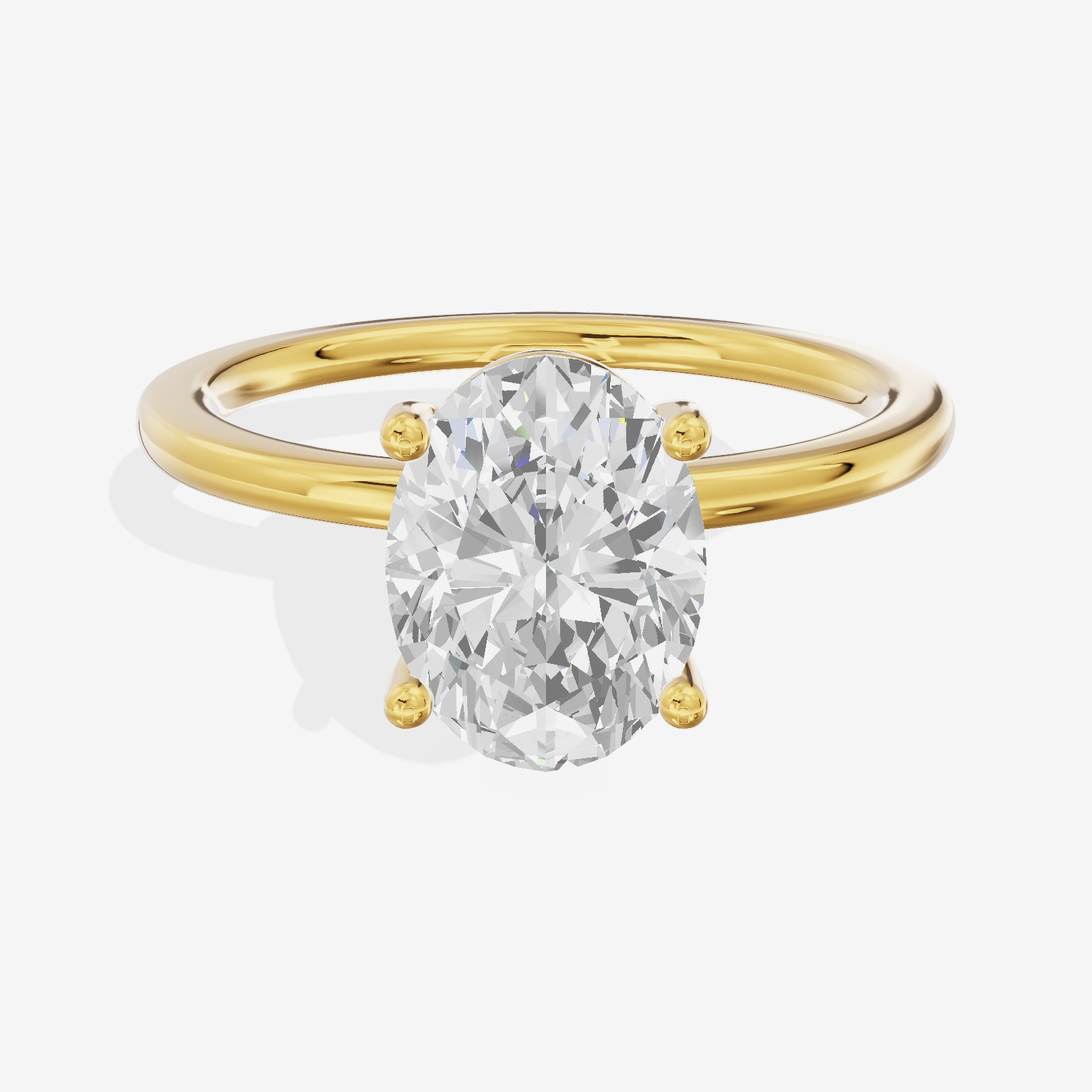 Whispered Selenia 1.5mm Oval Solitaire Engagement Ring in 14K Yellow Gold