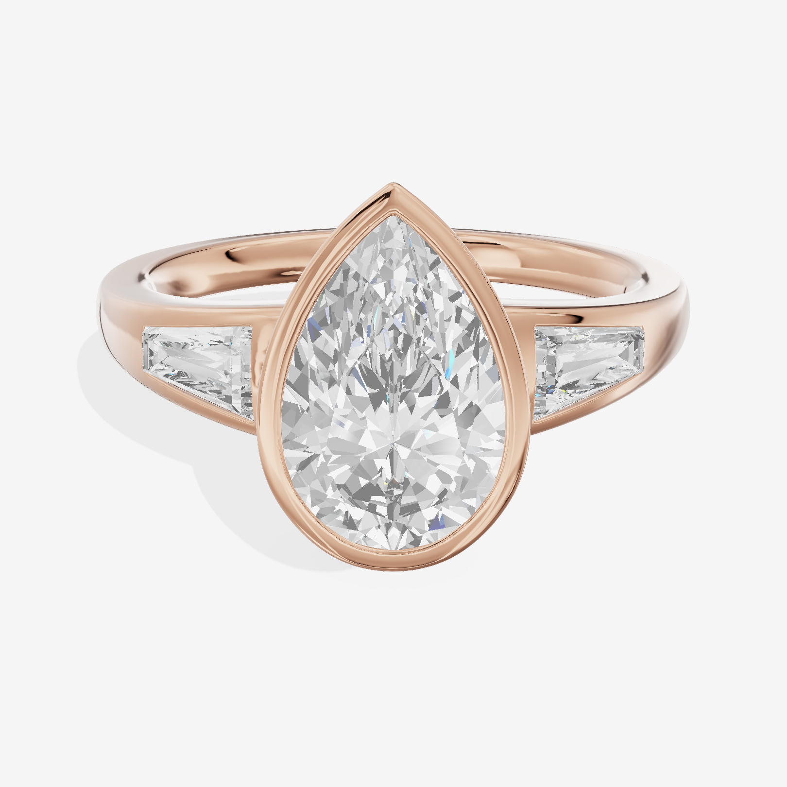 Modern Triade Pear Three Stone Engagement Ring (1/2 ct. tw.) in 18K Rose Gold