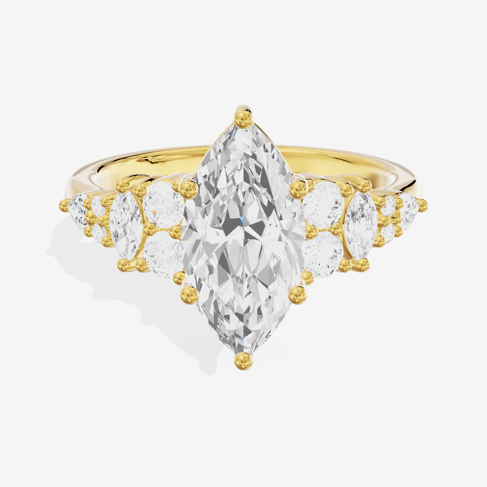 Modern Whisper Marquise Engagement Ring with Side Stones (2/5 ct. tw.) in 14K Yellow Gold