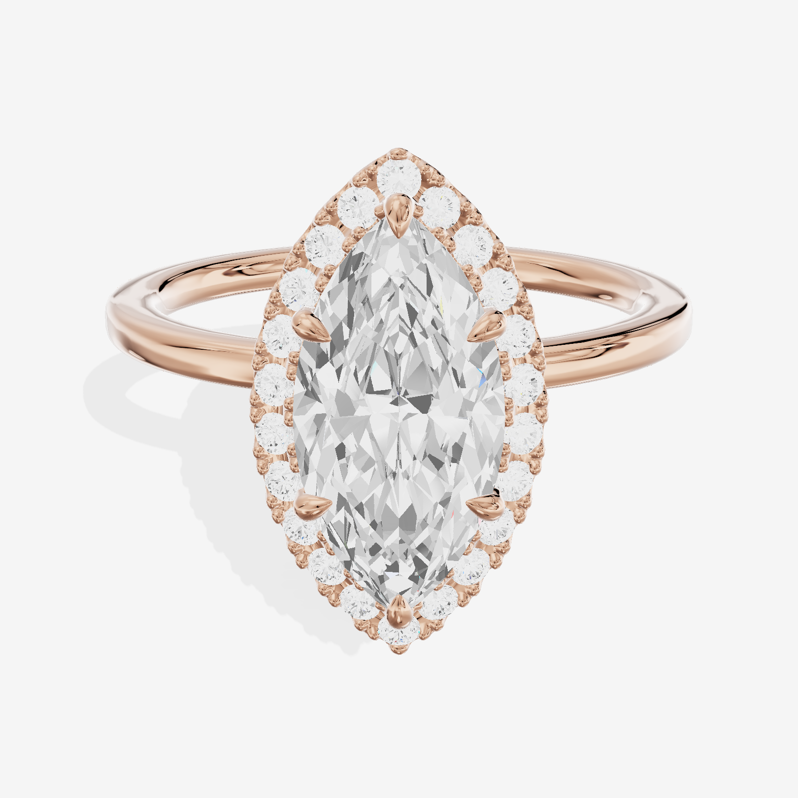 Coeurine Halo Marquise Engagement Ring (1/5 ct. tw.) in 14K Rose Gold
