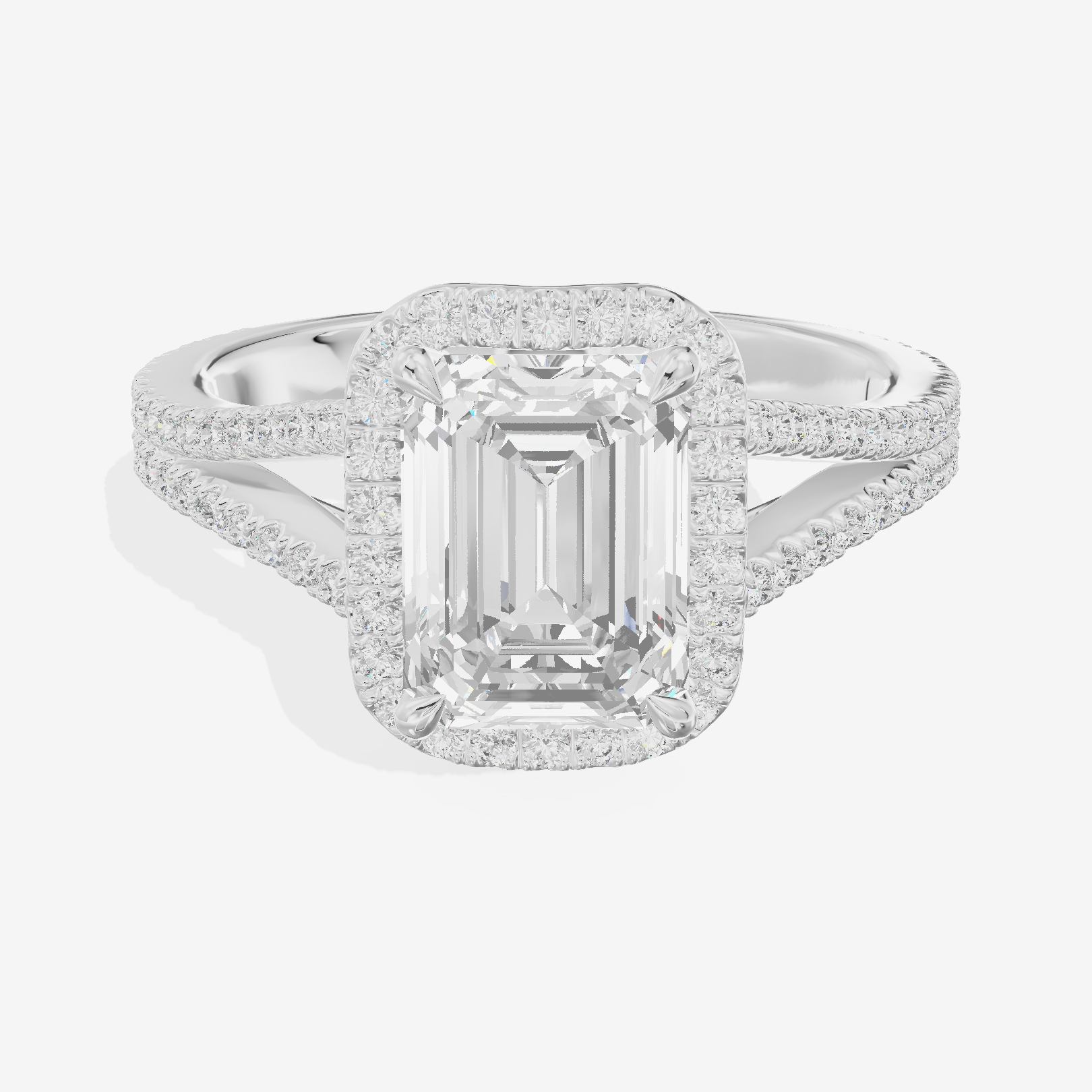 Vintage Adorae Emerald Hidden Halo Engagement Ring (2/5 ct. tw.) in Platinum