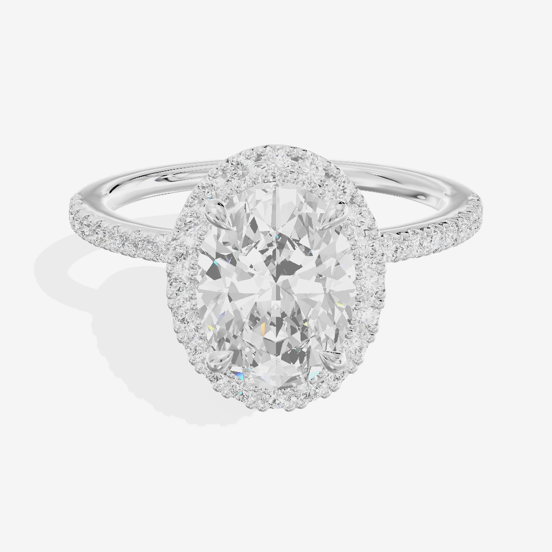 Vintage Adorae Oval Hidden Halo Engagement Ring (2/5 ct. tw.) in Platinum