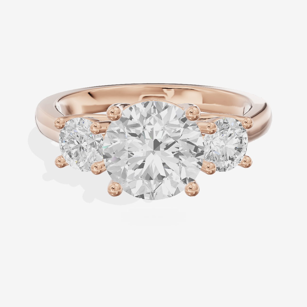 Petite Selenia Three Stone Round Engagement Ring (1/3 ct. tw.) in 18K Rose Gold