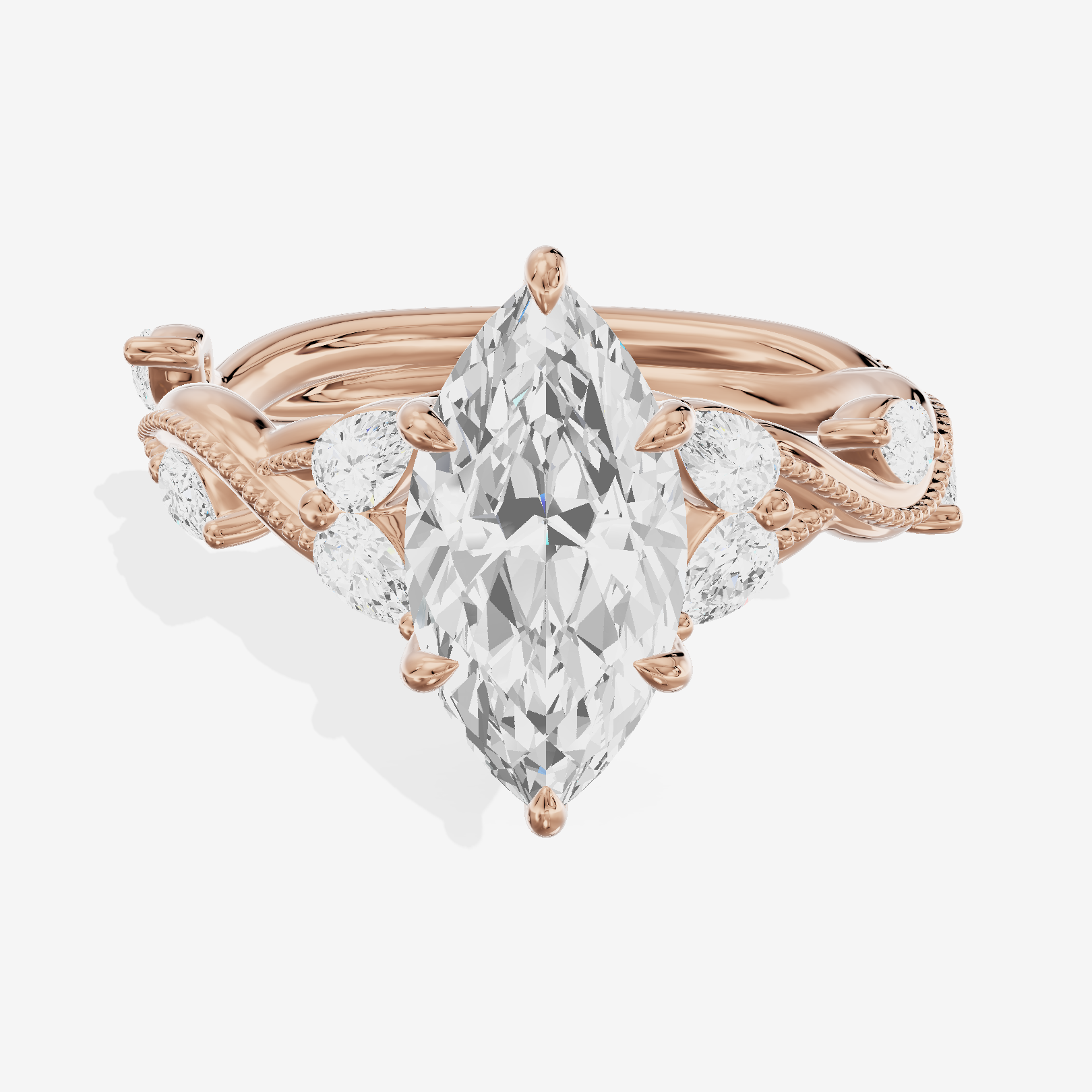 Vintage Twine Marquise Engagement Ring (3/8 ct. tw.) in 18K Rose Gold