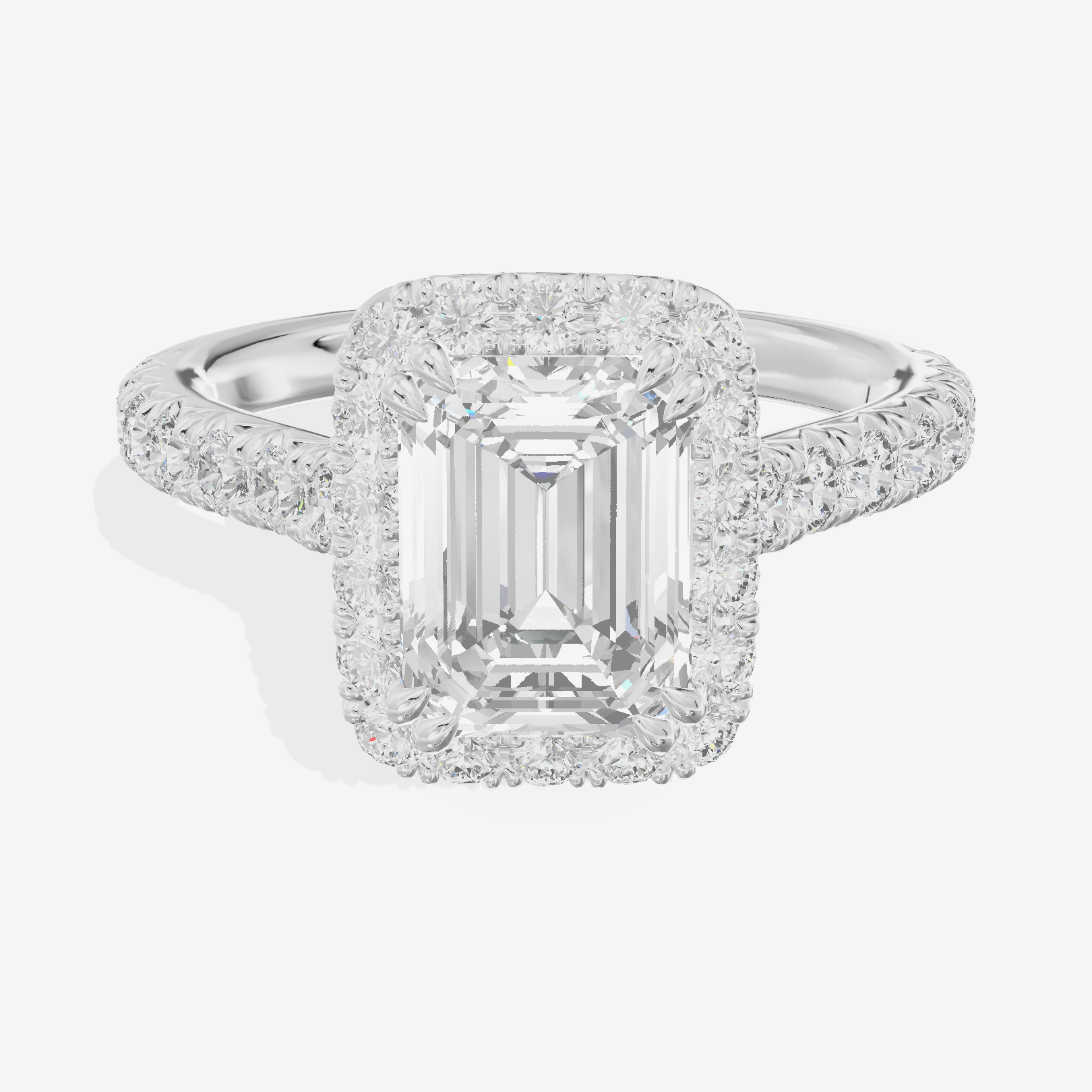 One of One Halo Emerald Engagement Ring (3/4 ct. tw.) in Platinum
