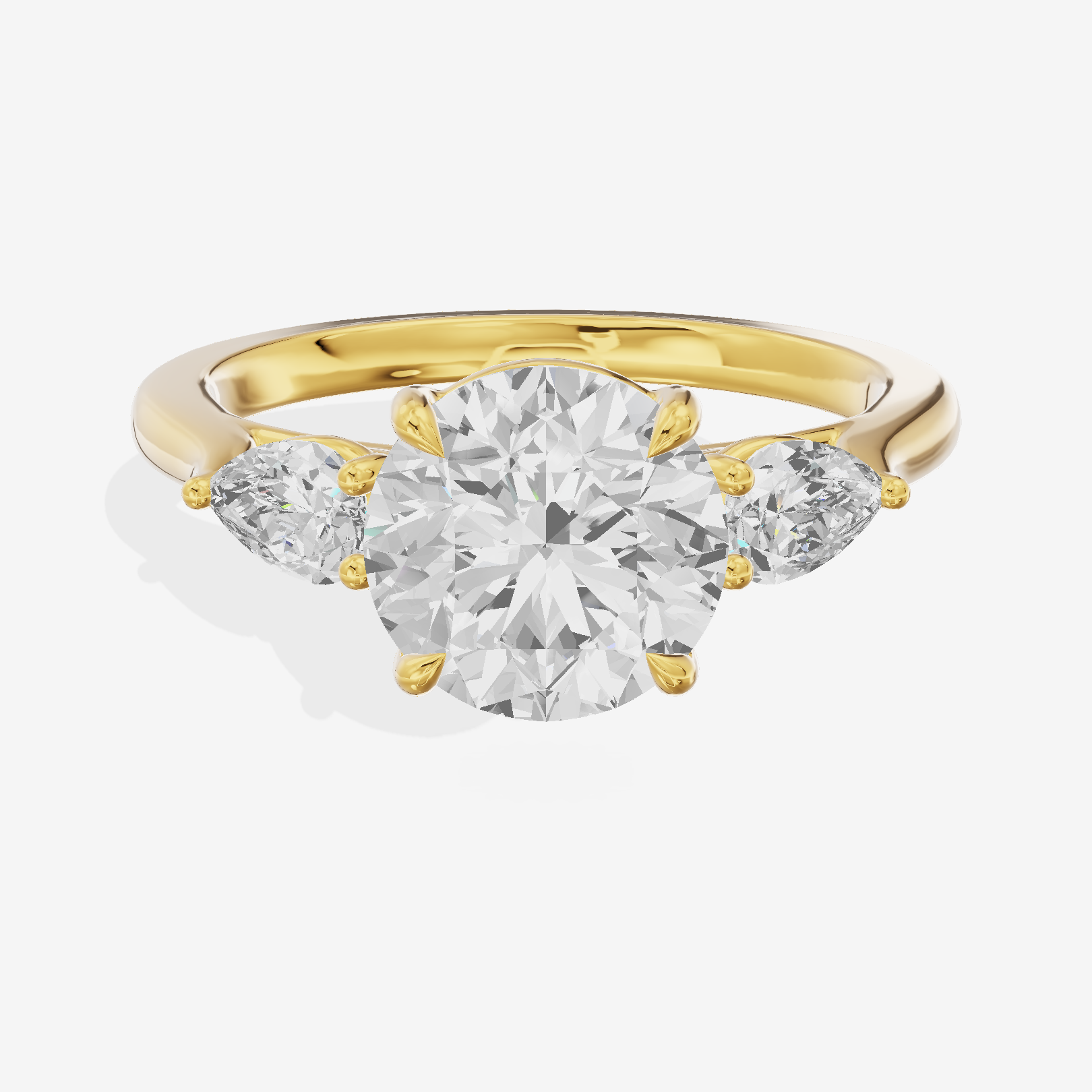 Classic Eversince Round Engagement Ring with Side Stones (2/5 ct. tw.) in 18K Yellow Gold