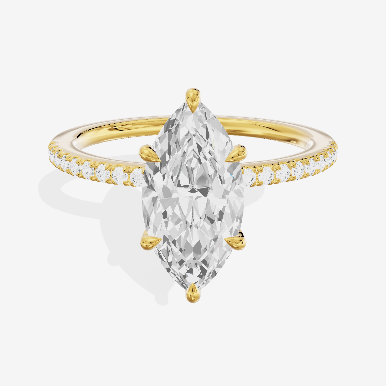 Grand Mirelle Marquise Hidden Halo Engagement Ring (1/5 ct. tw.) in 14K Yellow Gold