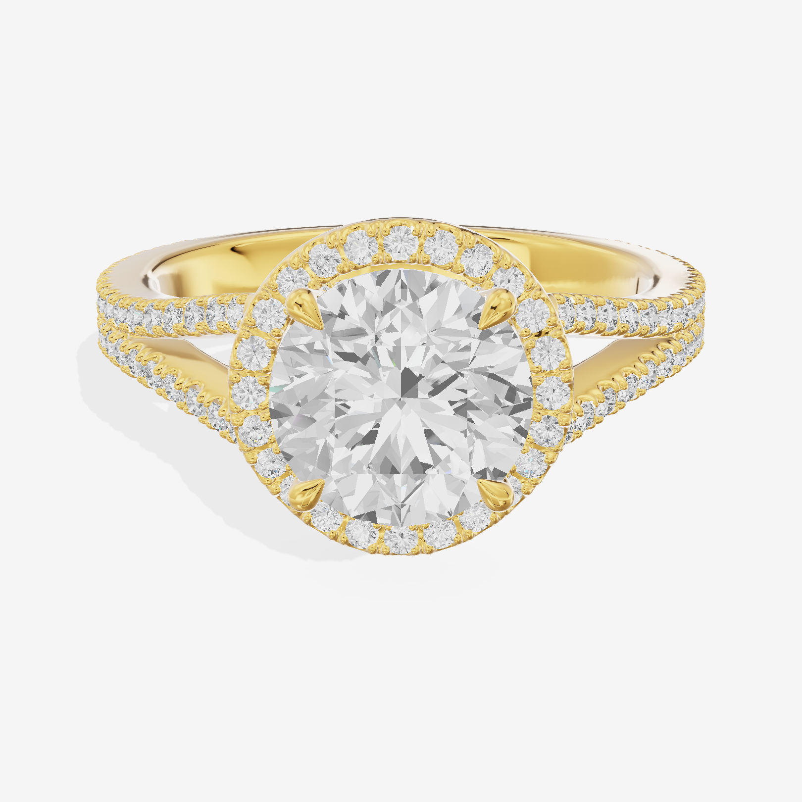 Vintage Adorae Round Hidden Halo Engagement Ring (2/5 ct. tw.) in 14K Yellow Gold