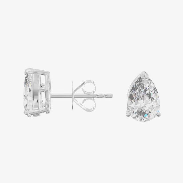 Pear Solitaire Stud Earrings (1 ct. tw.) in 18K White Gold