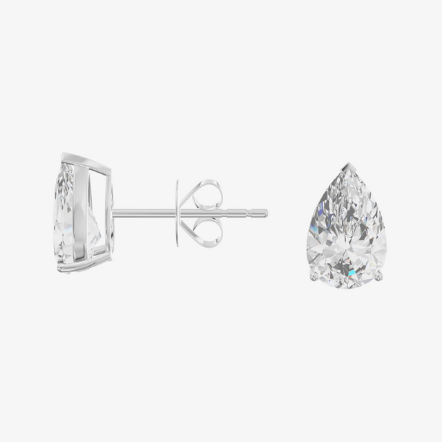 Pear Solitaire Stud Earrings (1.59 ct. tw.) in 18K White Gold