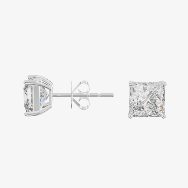 Princess Solitaire Stud Earrings (1.06 ct. tw.) in 18K White Gold