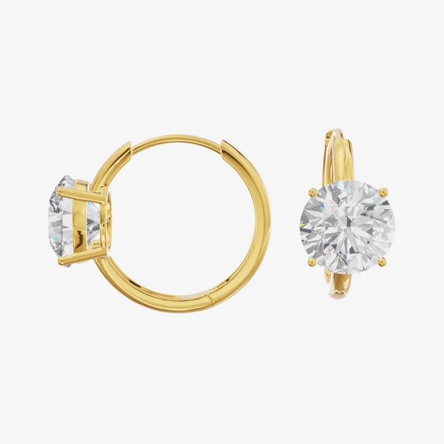 Round Drop Huggie Hoop Earrings (1 ct. tw.) in 18K Yellow Gold