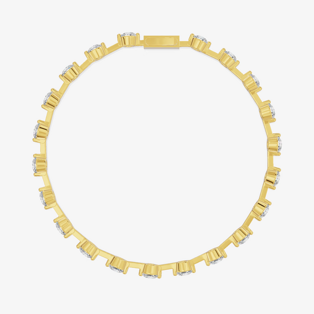 Alternating Round Station Bracelet (4.79 ct. tw.) in 18K Yellow Gold