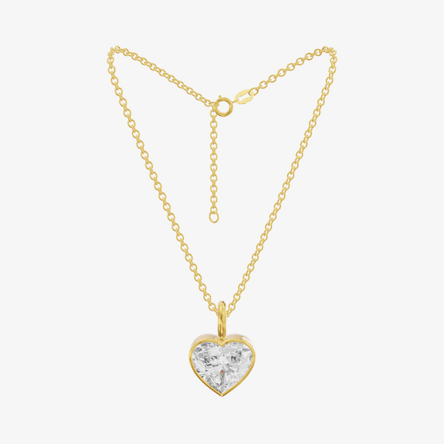 Bezel Heart Pendant (1.1 ct.) in 18K Yellow Gold