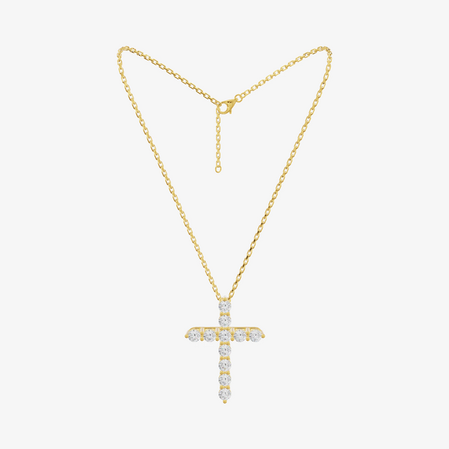 Pavé Cross Pendant (1/2 ct. tw.) in 18K Yellow Gold