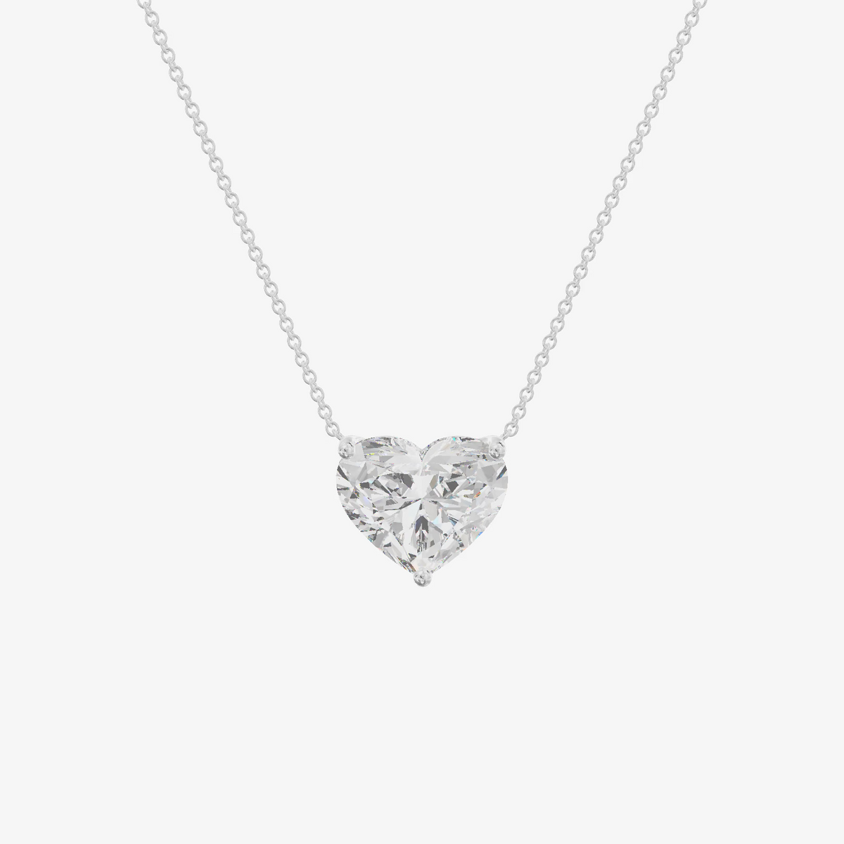 Floating Heart Solitaire Pendant (2.15 ct.) in 18K White Gold
