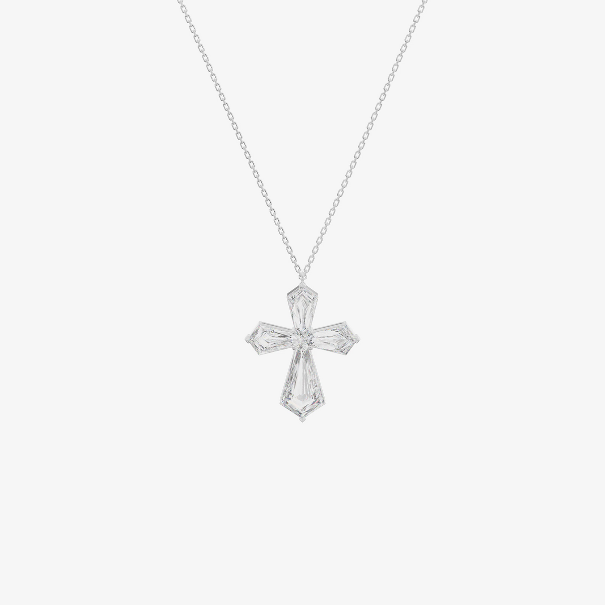 Cross Cluster Necklace (2.11 ct. tw.) in 18K White Gold