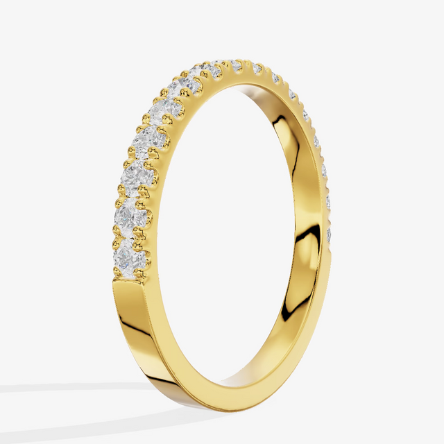 Low Profile Eternity Round Engagement Ring (3/8 ct. tw.) in 18K Yellow Gold