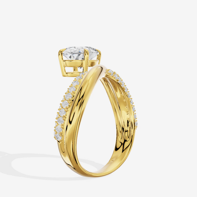 East-West Oval Twist Bypass Engagement Ring (3.43 ct. tw.) in 18K Yellow Gold
