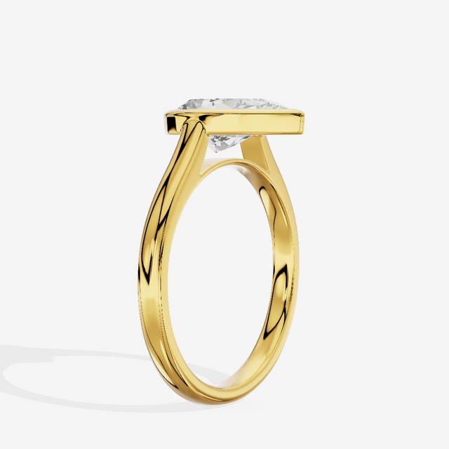 East-West Bezel Pear Engagement Ring (2.06 ct.) in 14K Yellow Gold