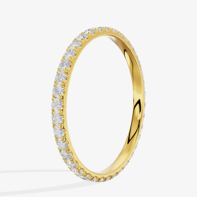 Shared Prong Full Eternity Diamond Band (1/2 ct. tw.) in 14K Yellow Gold