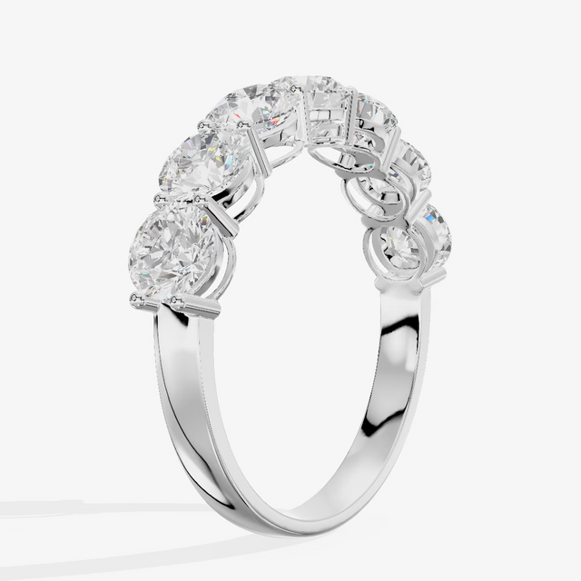 Shared Prong Half Eternity Round Diamond Band (1.57 ct. tw.) in 18K White Gold