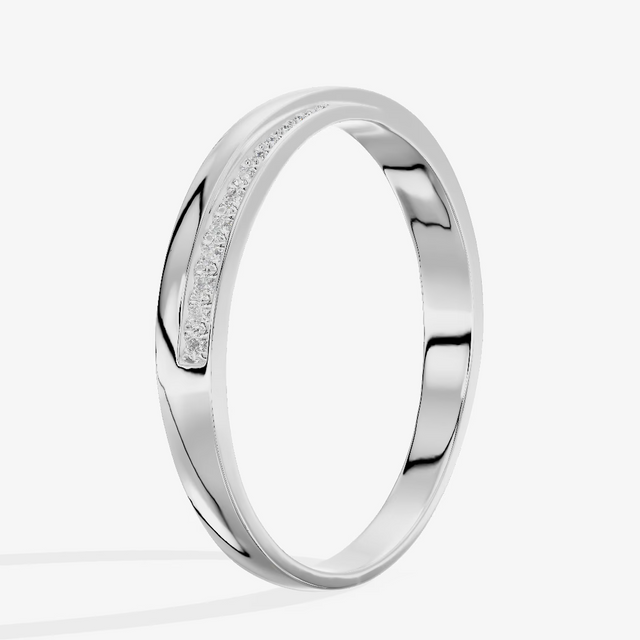Low Profile Pavé Round Wedding Band (1/10 ct. tw.) in Platinum