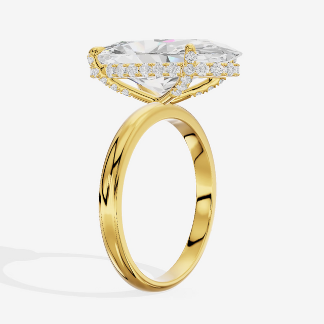 Hidden Halo Oval Engagement Ring (5.01 ct. tw.) in 14K Yellow Gold