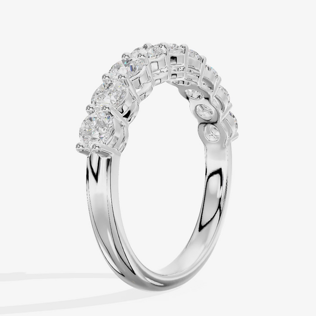 Shared Prong Half Eternity Round Diamond Band (7/8 ct. tw.) in 18K White Gold
