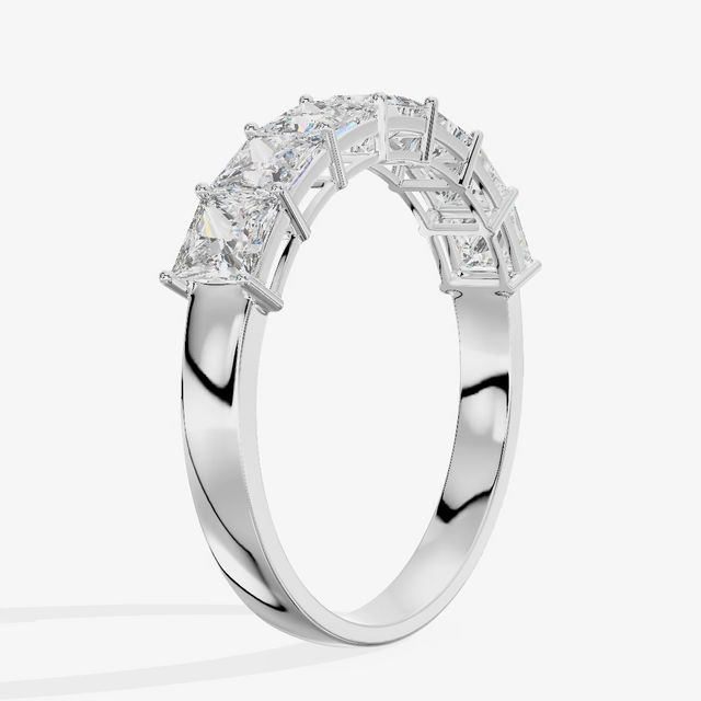 Bar Set Princess Half Eternity Diamond Band (1.15 ct. tw.) in 18K White Gold