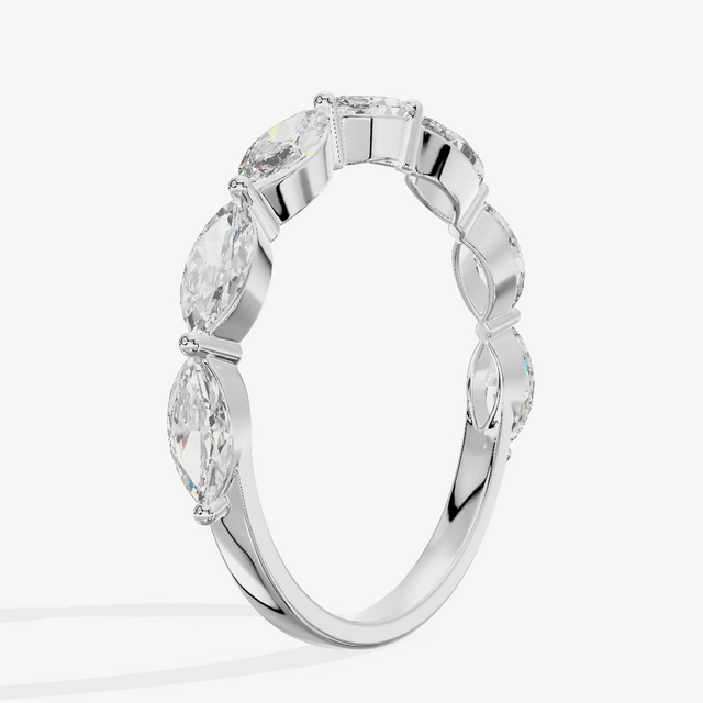 Marquise Half Eternity Diamond Band (7/8 ct. tw.) in 14K White Gold
