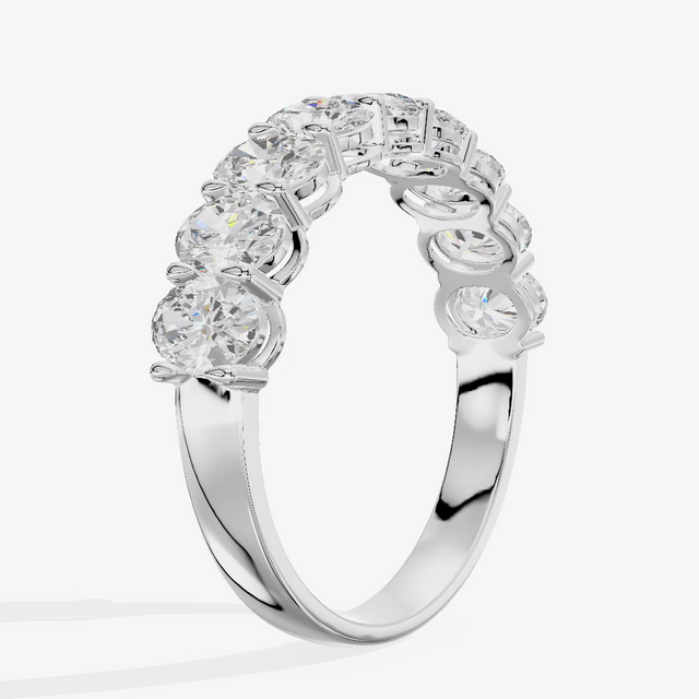 Shared Prong Half Eternity Oval Diamond Band (1.91 ct. tw.) in 18K White Gold