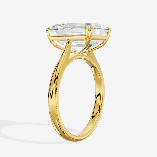 Solitaire Emerald Engagement Ring (5.01 ct.) in 18K Yellow Gold