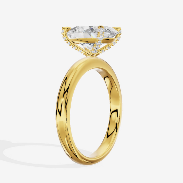 Hidden Halo Oval Engagement Ring (2.22 ct. tw.) in 18K Yellow Gold