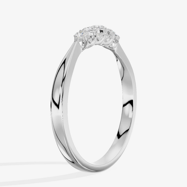 Curved Contour Diamond Wedding Band (1/10 ct. tw.) in Platinum