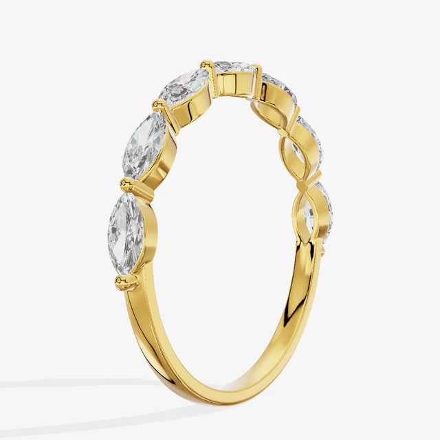 Marquise Half Eternity Diamond Band (1/2 ct. tw.) in 14K Yellow Gold