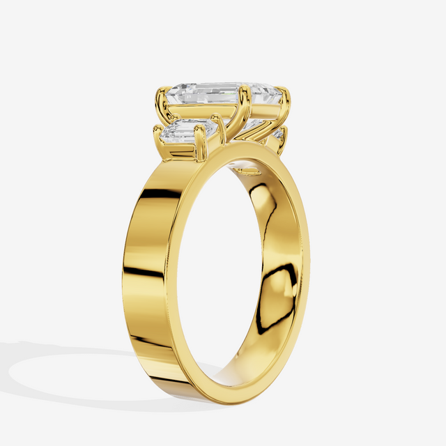 Vintage Vowsae Three Stone Emerald Engagement Ring (1/2 ct. tw.) in 18K Yellow Gold