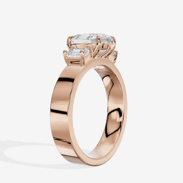 Vintage Vowsae Three Stone Oval Engagement Ring (1/2 ct. tw.) in 14K Rose Gold