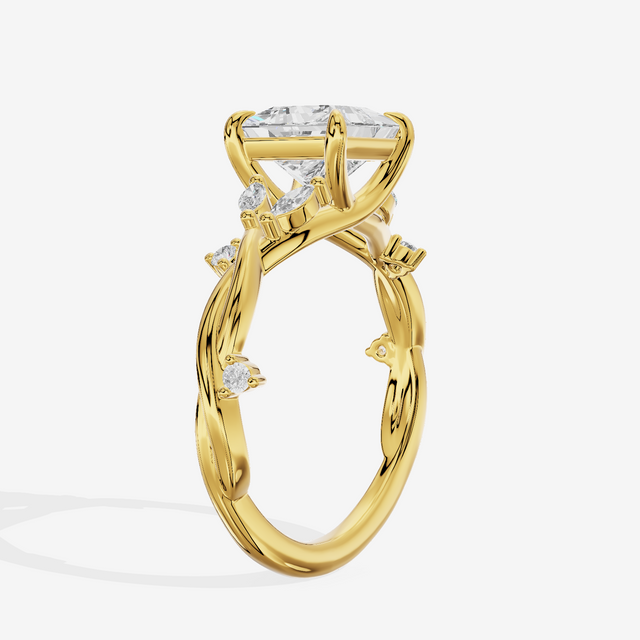 Twined Vowsae Princess Twisted Engagement Ring (1/6 ct. tw.) in 14K Yellow Gold