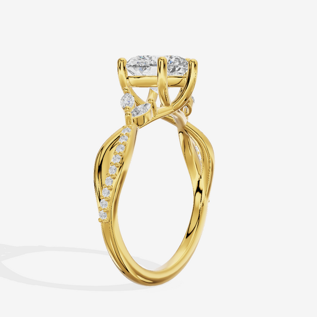 Petite Twine Heart Twisted Engagement Ring (1/5 ct. tw.) in 18K Yellow Gold