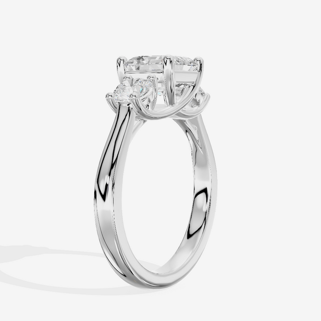 Petite Selenia Three Stone Asscher Engagement Ring (1/3 ct. tw.) in Platinum