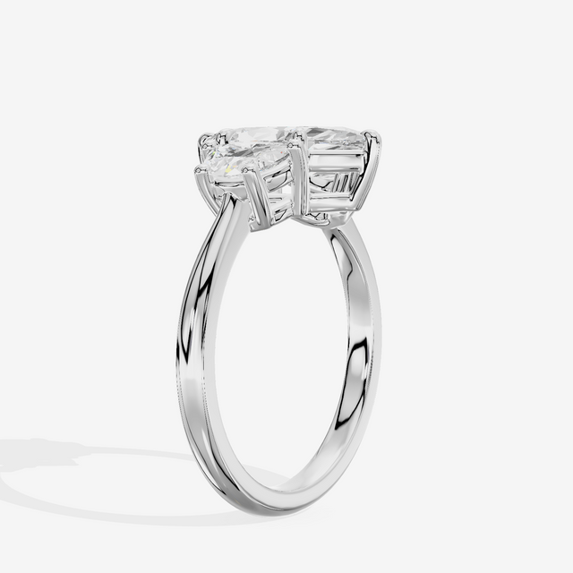 Vintage Sincere Three Stone Marquise Engagement Ring (1/2 ct. tw.) in 14K White Gold