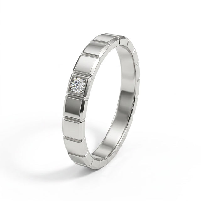 Low Profile Round Wedding Band (1/10 ct.) in 18K Rose Gold