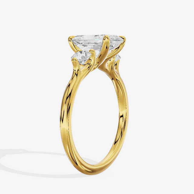 Eternal Vowsae Three Stone Radiant Engagement Ring (1/3 ct. tw.) in 18K Yellow Gold
