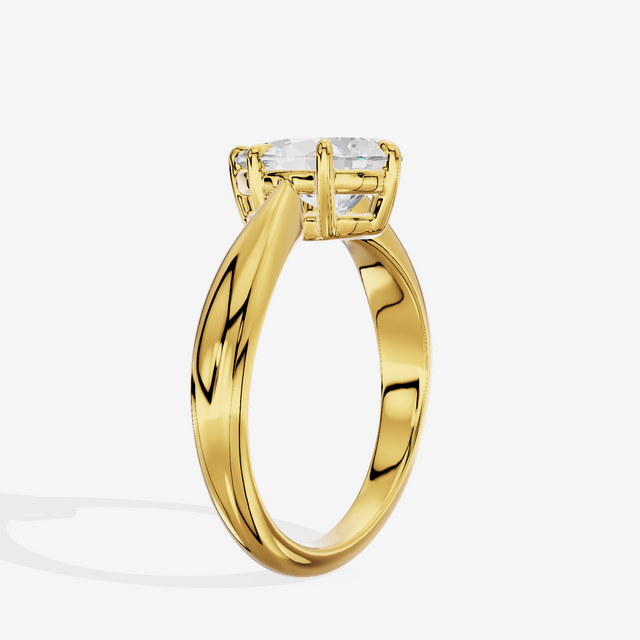 Aimora Trellis 2mm Pear Solitaire Engagement Ring in 14K Yellow Gold
