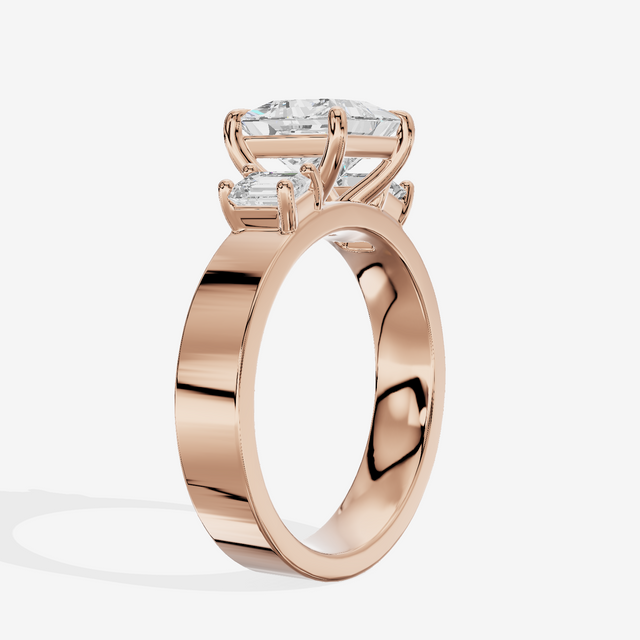 Vintage Vowsae Three Stone Princess Engagement Ring (1/2 ct. tw.) in 18K Rose Gold